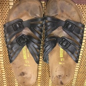 Birkenstock Granada Black Leather Size 10